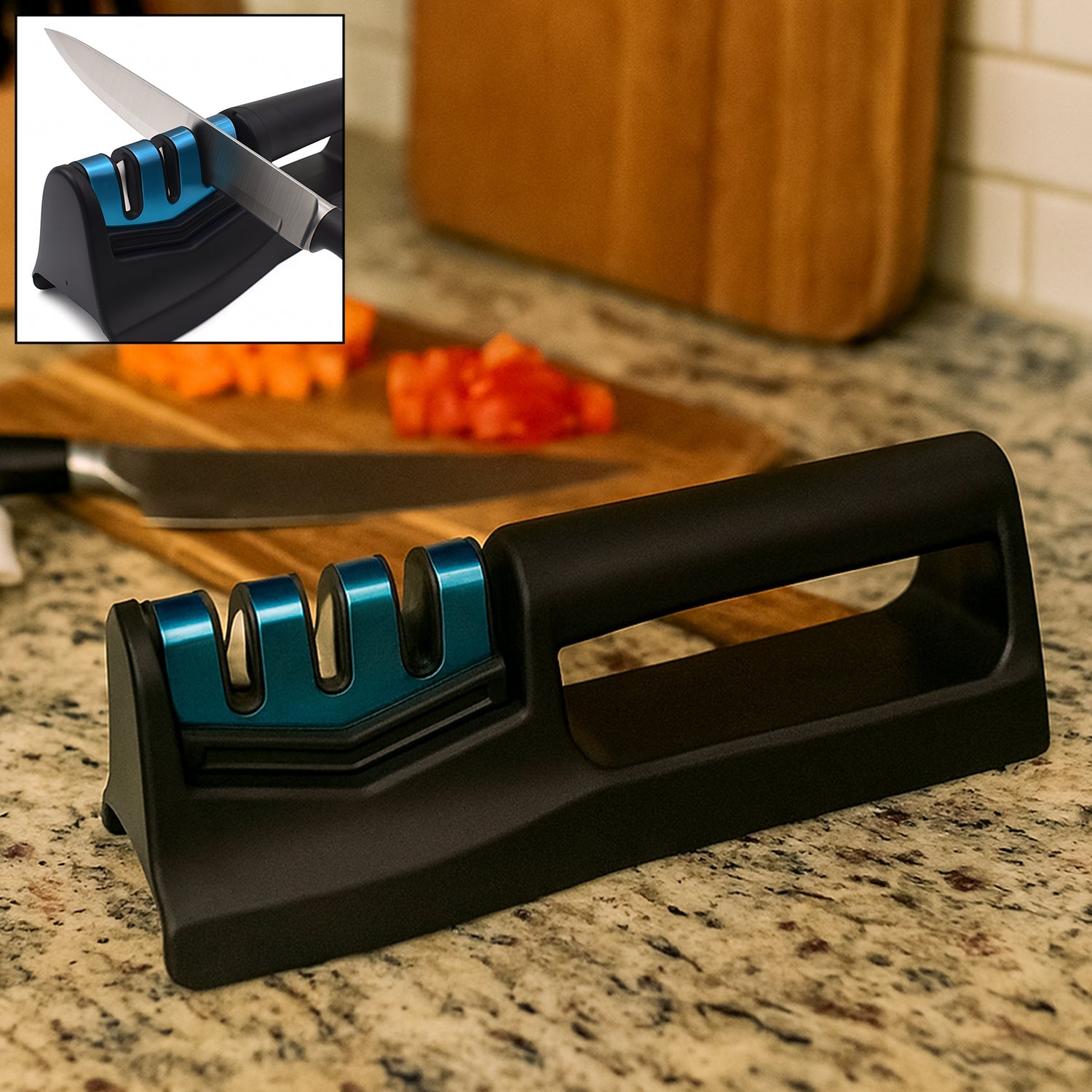 Handheld Kitchen Knife Sharpener for Chefs & Serrated Knives (1 Pc, Chopper Not Included)
