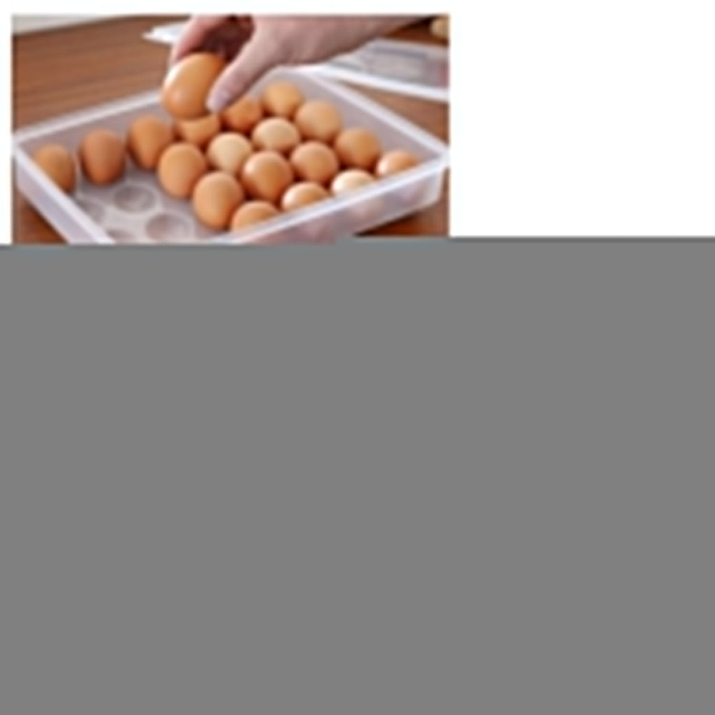 24-grid egg box with lid for fridge storage, accommodating up to 2 dozen eggs