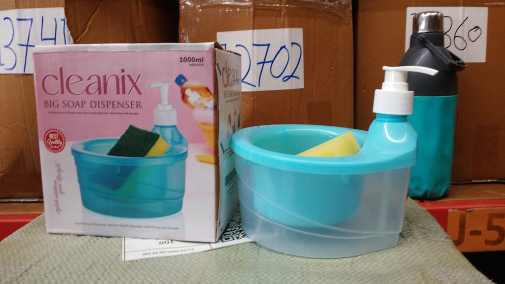 2-in-1 Double Layer Liquid Soap Dispenser with Pump & Sponge – Practical Kitchen & Hotel Sink Soap Pump Bottle (Rectangle)