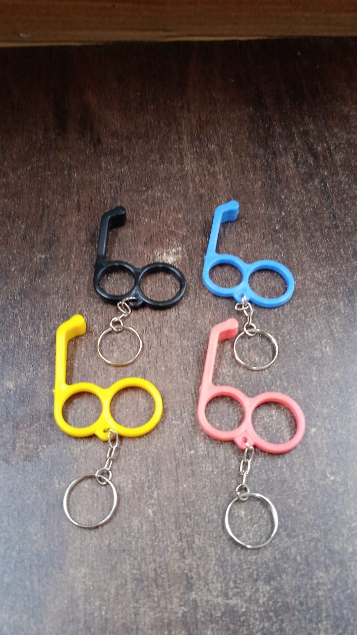2-in-1 Plastic Dual-Finger Mobile Stand cum Keyring  (1 Pc, Mixed Color)